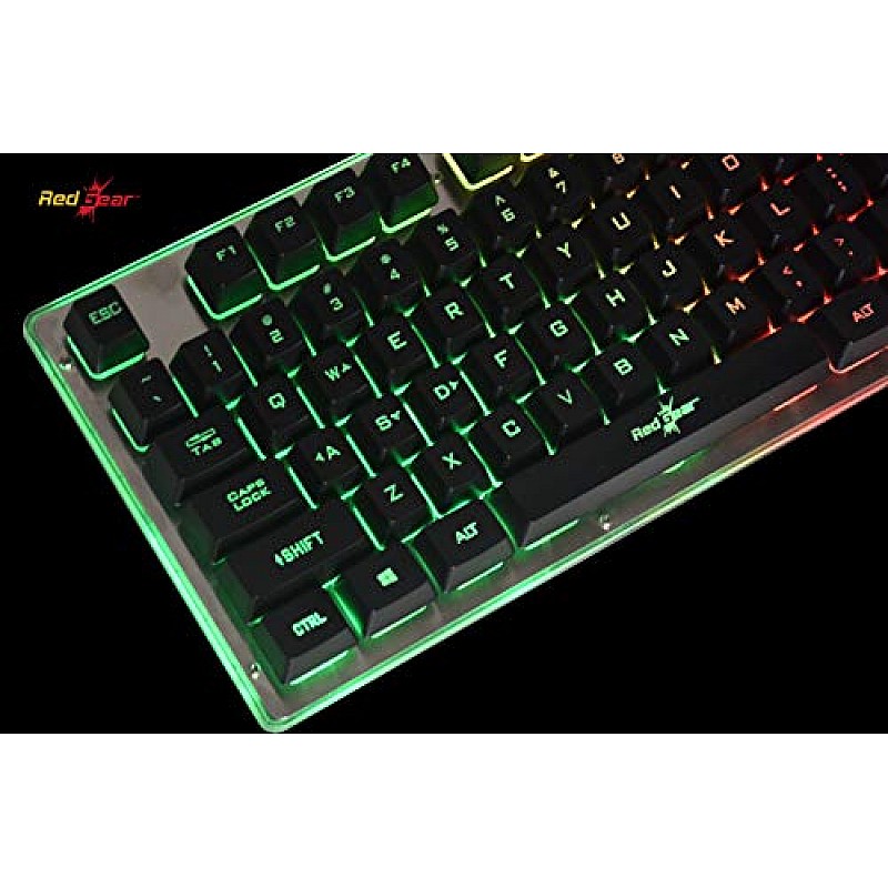 Redgear Grim Wired Semi-Mechanical RGB Backlit Gaming Keyboard with Floating Key Cap and Double Injection keycaps for PC Gaming