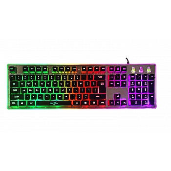 Redgear Grim Wired Semi-Mechanical RGB Backlit Gaming Keyboard with Floating Key Cap and Double Injection keycaps for PC Gaming