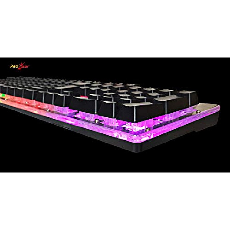 Redgear Grim Wired Semi-Mechanical RGB Backlit Gaming Keyboard with Floating Key Cap and Double Injection keycaps Refurbished