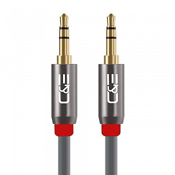 C&E CNE722887 50ft(15.2M) 3.5mm Aux Male to Male Extension Stereo Audio Cable Grey 
