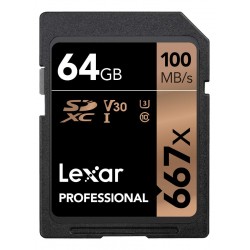 Lexar Professional 667X 64GB SDXC UHS-I/U3 Card 