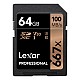 Lexar Professional 667X 64GB SDXC UHS-I/U3 Card 