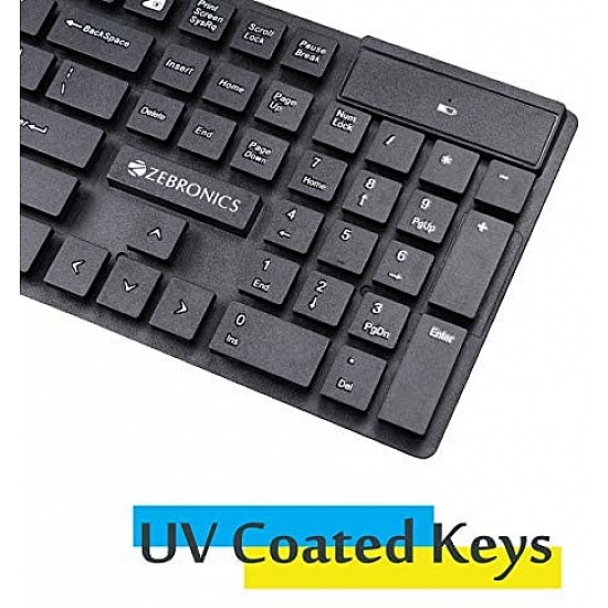 Zebronics Zeb-Companion 102 Wireless Keyboard and Mouse Combo, 104 Keys and Rupee Key USB Nano Receiver