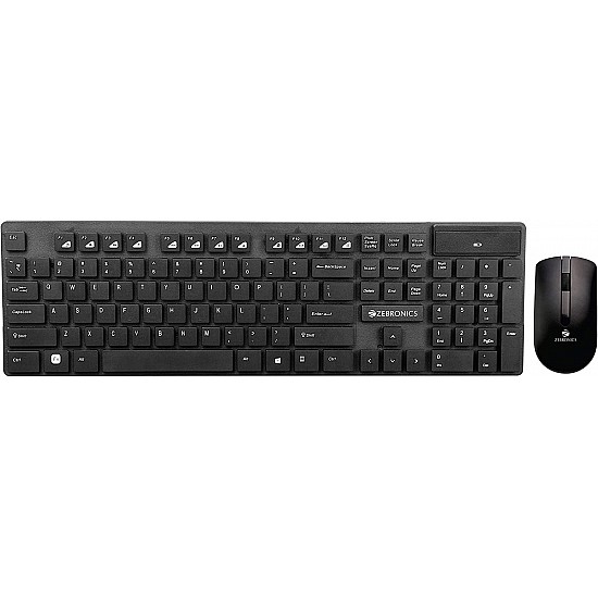 Zebronics Zeb-Companion 102 Wireless Keyboard and Mouse Combo, 104 Keys and Rupee Key USB Nano Receiver