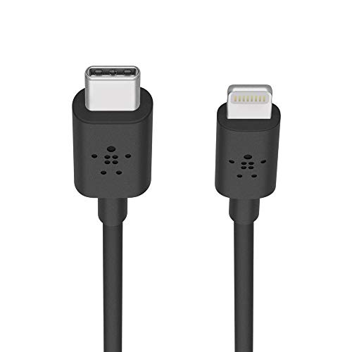 Belkin USB-C to Lightning Cable for iPhone 4 Feet (1.2 Meters) - Black Belkin USB-C to Lightning Cable for iPhone 4 Feet (1.2 Meters) - Black