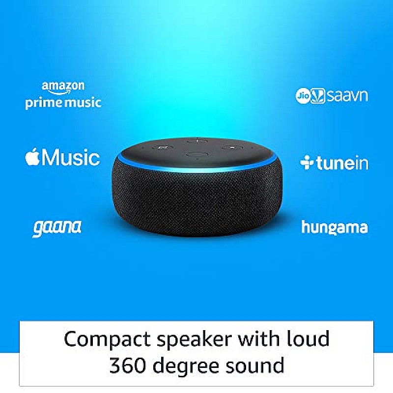 Echo Dot (3rd Gen)  New and improved smart speaker with Alexa Black