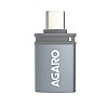 AGARO - 33283 Type-C to USB A Female OTG Adapter (Metallic Grey)