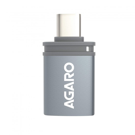 AGARO - 33283 Type-C to USB A Female OTG Adapter (Metallic Grey)