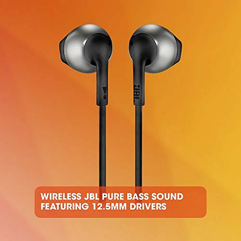 JBL Tune 205BT Wireless Earbud Headphones with Mic (Black)