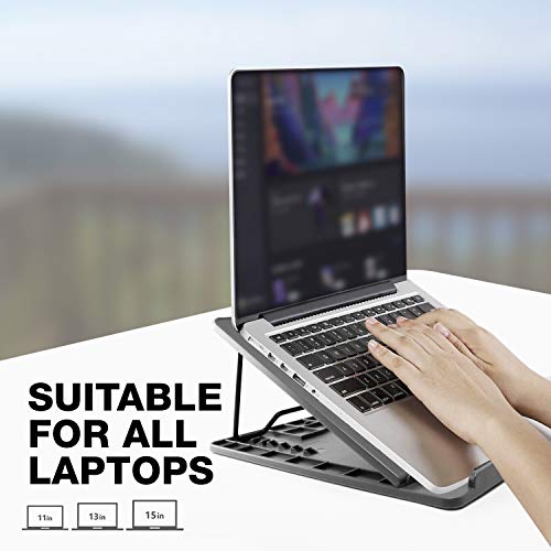 Amkette Ergo View Laptop Stand with 7 Adjustment Levels for laptops up to 15.6 inches (12 inch /13 inch /14.1 inch /15.6 inch) (Grey) Amkette Ergo View Laptop Stand with 7 Adjustment Levels for laptops up to 15.6 inches (12 inch /13 inch /14.1 inch /15.6 inch) (Grey)