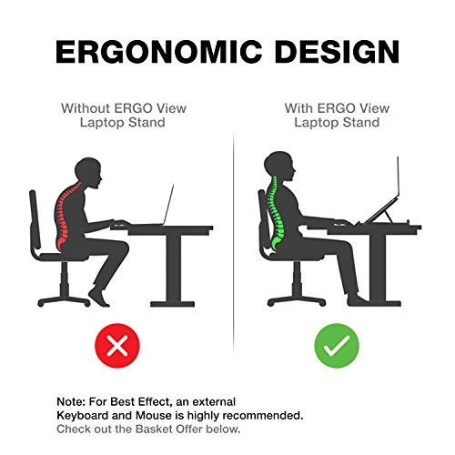 Amkette Ergo View Laptop Stand with 7 Adjustment Levels for laptops up to 15.6 inches (12 inch /13 inch /14.1 inch /15.6 inch) (Grey) Amkette Ergo View Laptop Stand with 7 Adjustment Levels for laptops up to 15.6 inches (12 inch /13 inch /14.1 inch /15.6 inch) (Grey)
