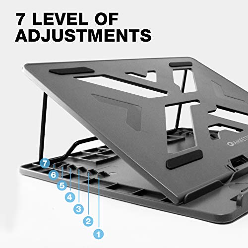 Amkette Ergo View Laptop Stand with 7 Adjustment Levels for laptops up to 15.6 inches (12 inch /13 inch /14.1 inch /15.6 inch) (Grey) Amkette Ergo View Laptop Stand with 7 Adjustment Levels for laptops up to 15.6 inches (12 inch /13 inch /14.1 inch /15.6 inch) (Grey)