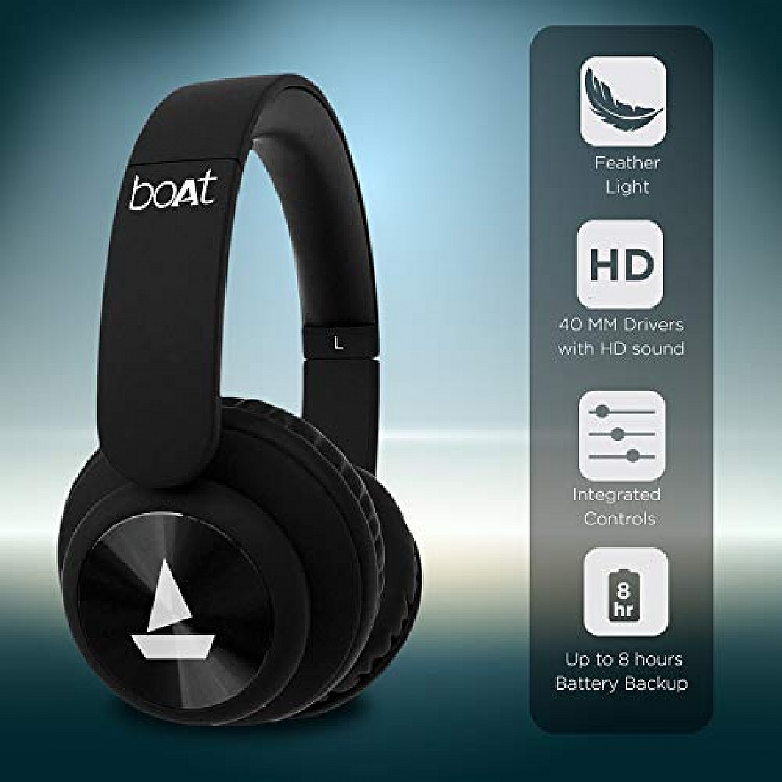 Buy Buy Boat Rockerz Bluetooth Wireless On Ear Headphone With Mic Luscious Black