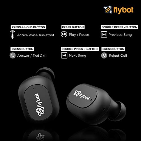 Flybot Beat True Wireless Bluetooth 5.0 Earphones Black