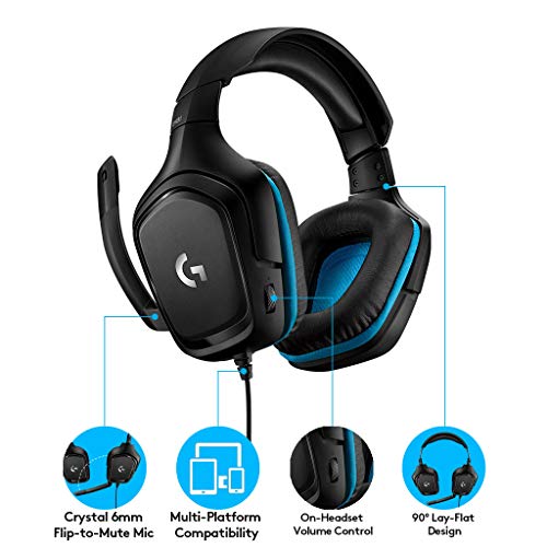G431 Gaming Headset - 6mm FlipToMute Mic - DTS HeadphoneX v2.0 - Noise Cancellation - 7.1 Surround Sound - Premium Letherette Earcups - Black/Blue G431 Gaming Headset - 6mm FlipToMute Mic - DTS HeadphoneX v2.0 - Noise Cancellation - 7.1 Surround Sound - Premium Letherette Earcups - Black/Blue