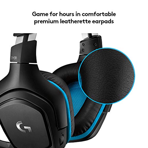 G431 Gaming Headset - 6mm FlipToMute Mic - DTS HeadphoneX v2.0 - Noise Cancellation - 7.1 Surround Sound - Premium Letherette Earcups - Black/Blue G431 Gaming Headset - 6mm FlipToMute Mic - DTS HeadphoneX v2.0 - Noise Cancellation - 7.1 Surround Sound - Premium Letherette Earcups - Black/Blue