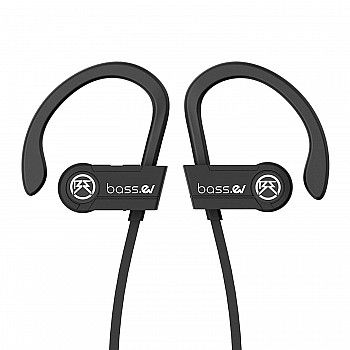 Bass Evolution 2019 Design Hexa Bluetooth 5.0 Wireless Sports Earphones with Mic, IPX5 Sweatproof (Black)