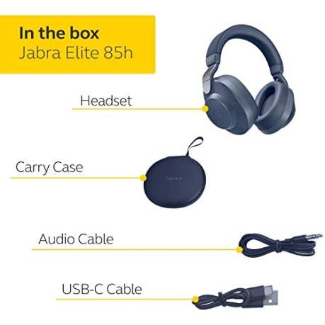 Jabra Elite 85h - Navy Over Ear Headphones with ANC and SmartSound Technology, Alexa Enabled Jabra Elite 85h - Navy Over Ear Headphones with ANC and SmartSound Technology, Alexa Enabled