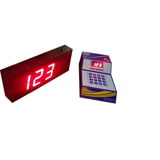 4 digits token display with bell 4 inch character size