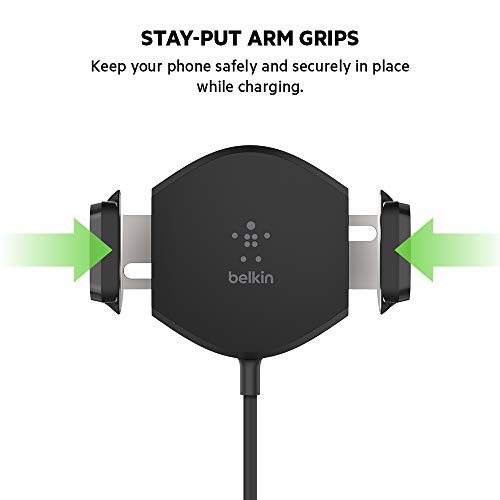 Belkin 10W Lightweight Fast Wireless Vent Mount Car Charger - Black Belkin 10W Lightweight Fast Wireless Vent Mount Car Charger - Black