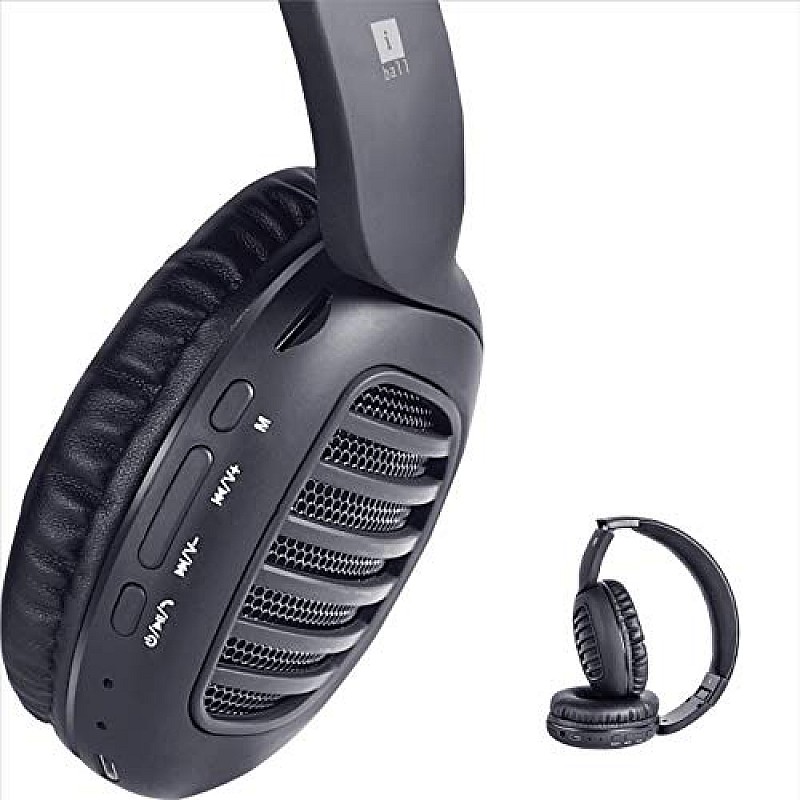 iBall Decibel Bluetooth 5.0 Headphone with SD/FM/Alexa Built-in (Black Edition)