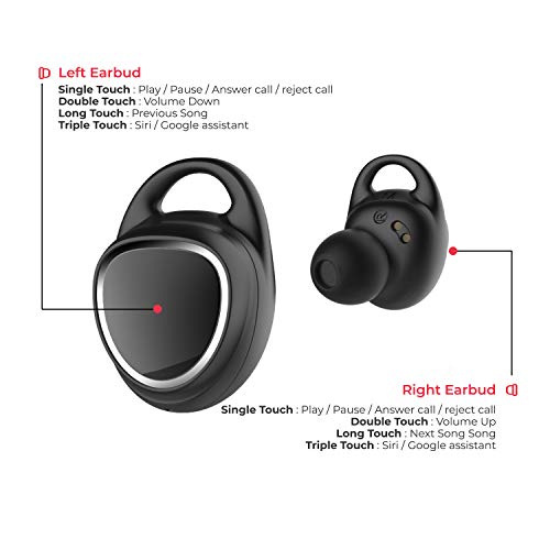 Wings Touch in-Ear True Wireless Bluetooth Earbuds (TWS) with Mic- Wings Touch in-Ear True Wireless Bluetooth Earbuds (TWS) with Mic-