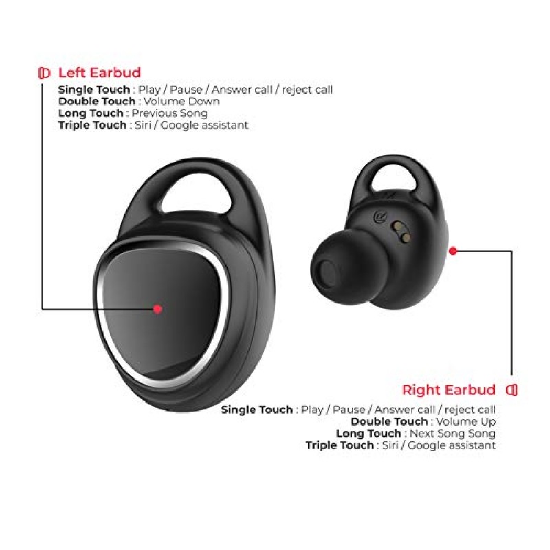 Wings Touch in-Ear True Wireless Bluetooth Earbuds (TWS) with Mic-