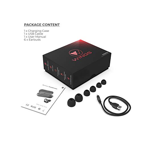 Wings Touch in-Ear True Wireless Bluetooth Earbuds (TWS) with Mic- Wings Touch in-Ear True Wireless Bluetooth Earbuds (TWS) with Mic-