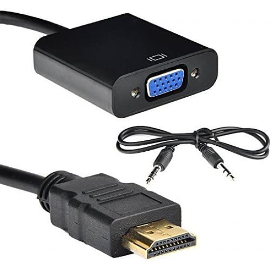 Terabyte HDMI to VGA 1080P HDMI Male to VGA Female Video Converter Adapter Cable 