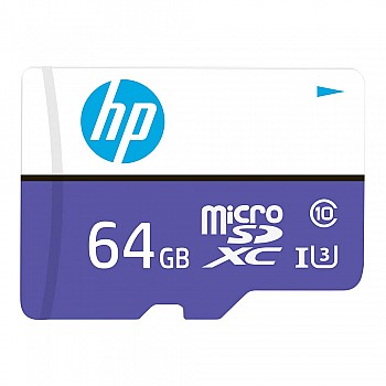 HP Micro SD Card 64GB with Adapter U3 (Purple) (Write Speed 60MB/s & Read Speed 100 MB/s