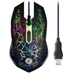 Xmate Rio Wired USB Gaming Mouse, Led Backlit, 6 Button, 7 Color Breathing Lights, High Ergonomic Mouse