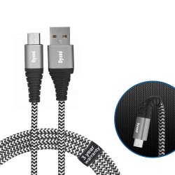 Dyazo 2.4 Amp 6 Ft Nylon Braided Fast Mobile Charging Micro USB Cable IF Compliant Chip for Android