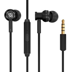 Flybot Stark Wired Metal in Ear Stereo Bass Headphone with Mic & 3.5mm Universal Jack (Black)