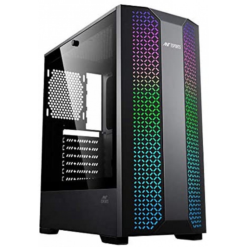 Ant Esports ICE-300TG Mid Tower Gaming Cabinet Computer case Supports ATX, Micro-ATX