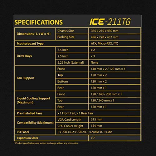 Ant Esports ICE-300TG Mid Tower Gaming Cabinet Computer case Supports ATX, Micro-ATX Ant Esports ICE-300TG Mid Tower Gaming Cabinet Computer case Supports ATX, Micro-ATX