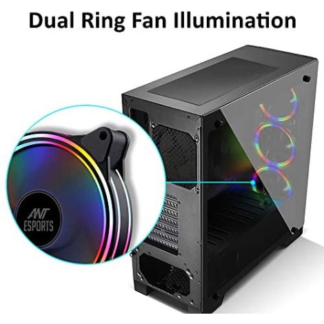 Ant Esports ICE-300TG Mid Tower Gaming Cabinet Computer case Supports ATX, Micro-ATX Ant Esports ICE-300TG Mid Tower Gaming Cabinet Computer case Supports ATX, Micro-ATX