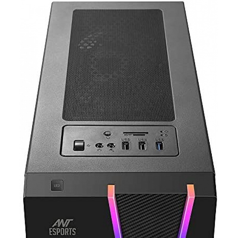 Ant Esports ICE-300TG Mid Tower Gaming Cabinet Computer case Supports ATX, Micro-ATX