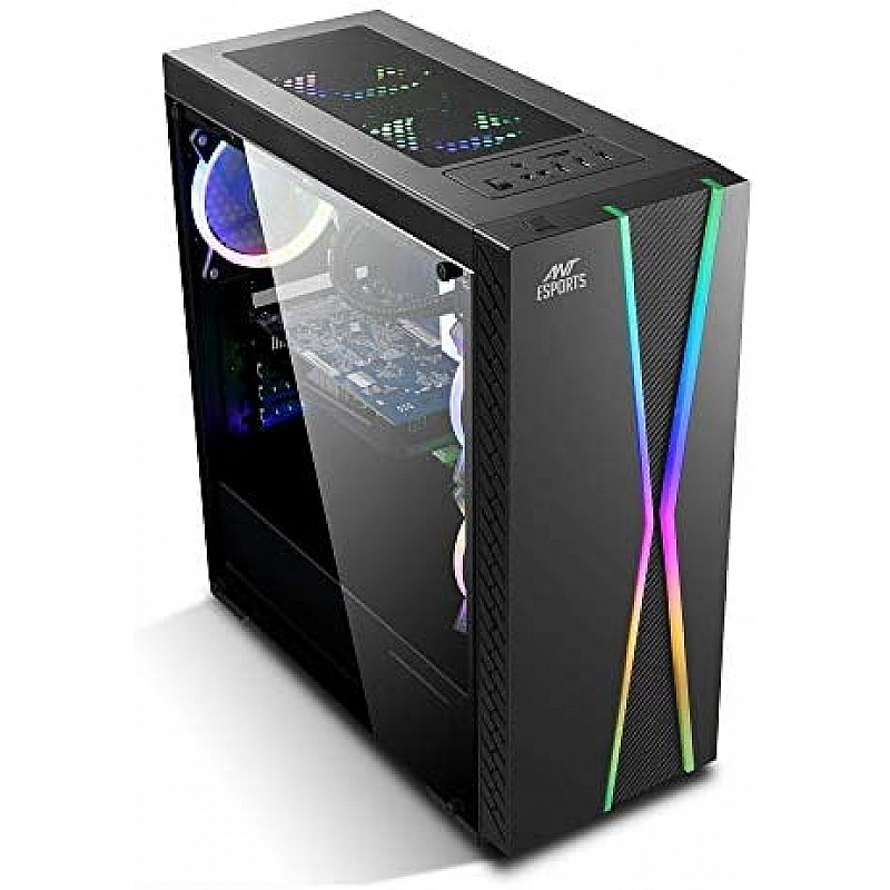 Ant Esports ICE-300TG Mid Tower Gaming Cabinet Computer case Supports ATX, Micro-ATX