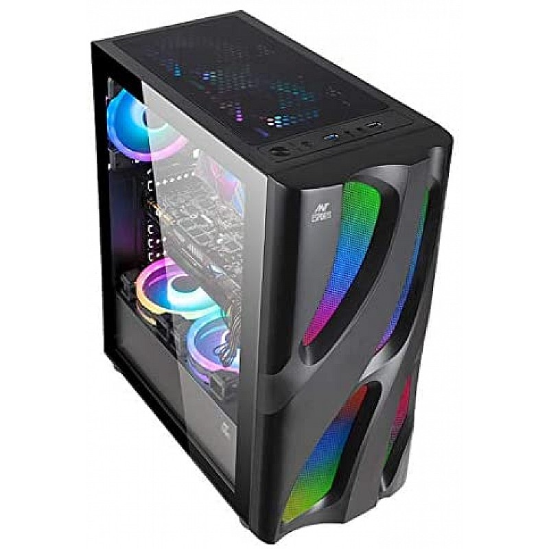 Ant Esports ICE-300TG Mid Tower Gaming Cabinet Computer case Supports ATX, Micro-ATX