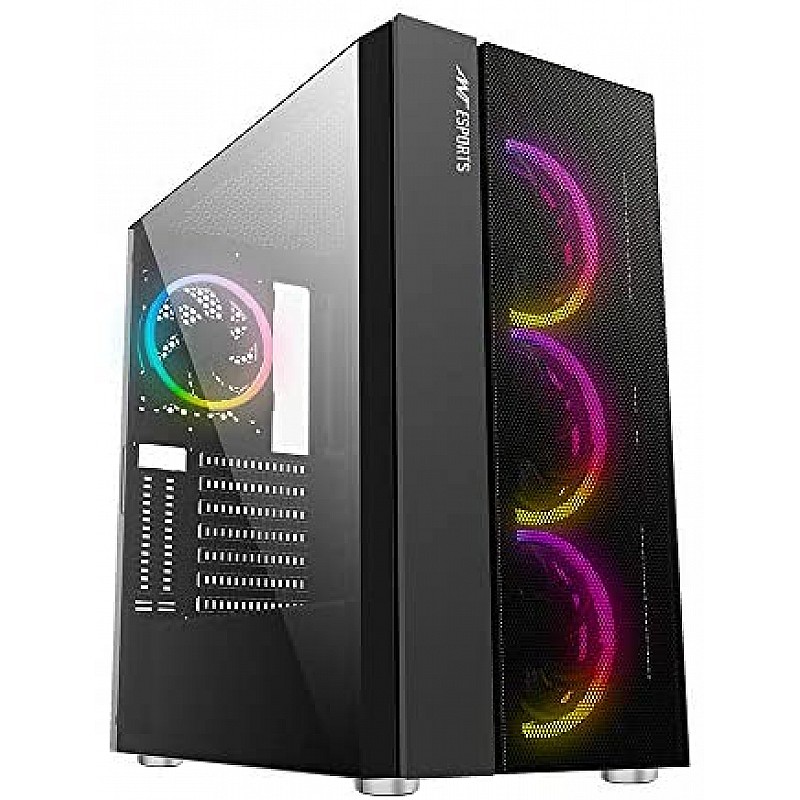 Ant Esports ICE-300TG Mid Tower Gaming Cabinet Computer case Supports ATX, Micro-ATX