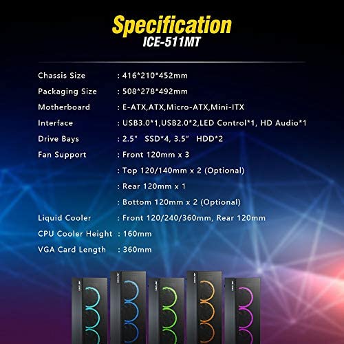 Ant Esports ICE-300TG Mid Tower Gaming Cabinet Computer case Supports ATX, Micro-ATX Ant Esports ICE-300TG Mid Tower Gaming Cabinet Computer case Supports ATX, Micro-ATX