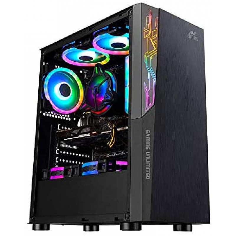 Ant Esports ICE-300TG Mid Tower Gaming Cabinet Computer case Supports ATX, Micro-ATX