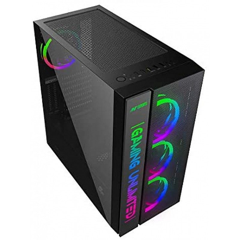 Ant Esports ICE-300TG Mid Tower Gaming Cabinet Computer case Supports ATX, Micro-ATX