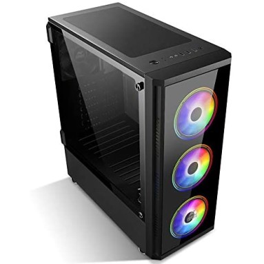 Ant Esports ICE-300TG Mid Tower Gaming Cabinet Computer case Supports ATX, Micro-ATX