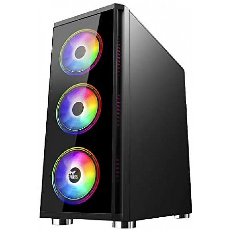 Ant Esports ICE-300TG Mid Tower Gaming Cabinet Computer case Supports ATX, Micro-ATX