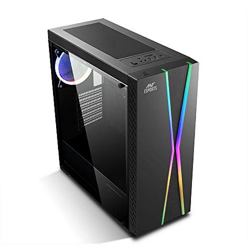 Ant Esports ICE-200TG Mid Tower Gaming Cabinet Computer case with RGB Front Panel