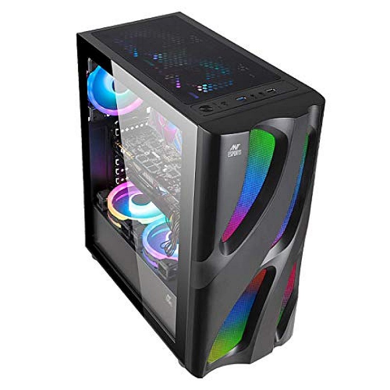 Ant Esports ICE-200TG Mid Tower Gaming Cabinet Computer case with RGB Front Panel