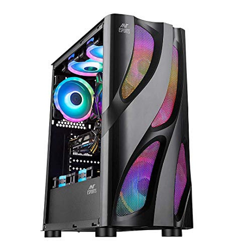 Ant Esports ICE-200TG Mid Tower Gaming Cabinet Computer case with RGB Front Panel