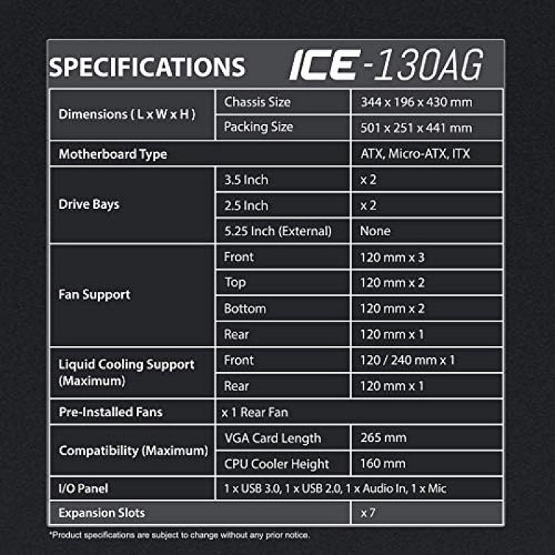 Ant Esports ICE-200TG Mid Tower Gaming Cabinet Computer case with RGB Front Panel