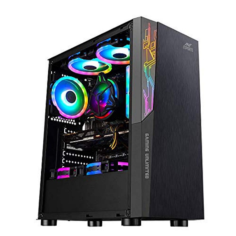 Ant Esports ICE-200TG Mid Tower Gaming Cabinet Computer case with RGB Front Panel